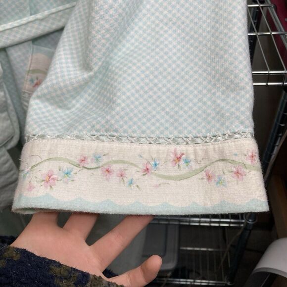 Earth Angels Women's Green Fleece Robe Size L Loungewear Soft Pastels Cozy - Picture 10 of 13